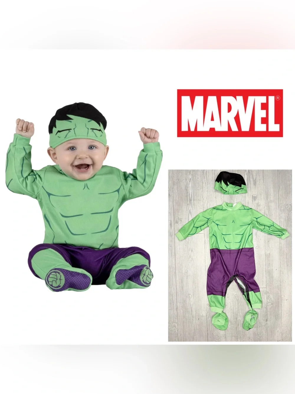 6Marvel Classic The Incredible Hulk Infant Halloween costume dress up cosplay